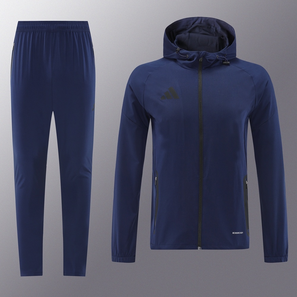 2025 Adidas Royal Blue Half Zipper Jacket+Long Pants S-2XL