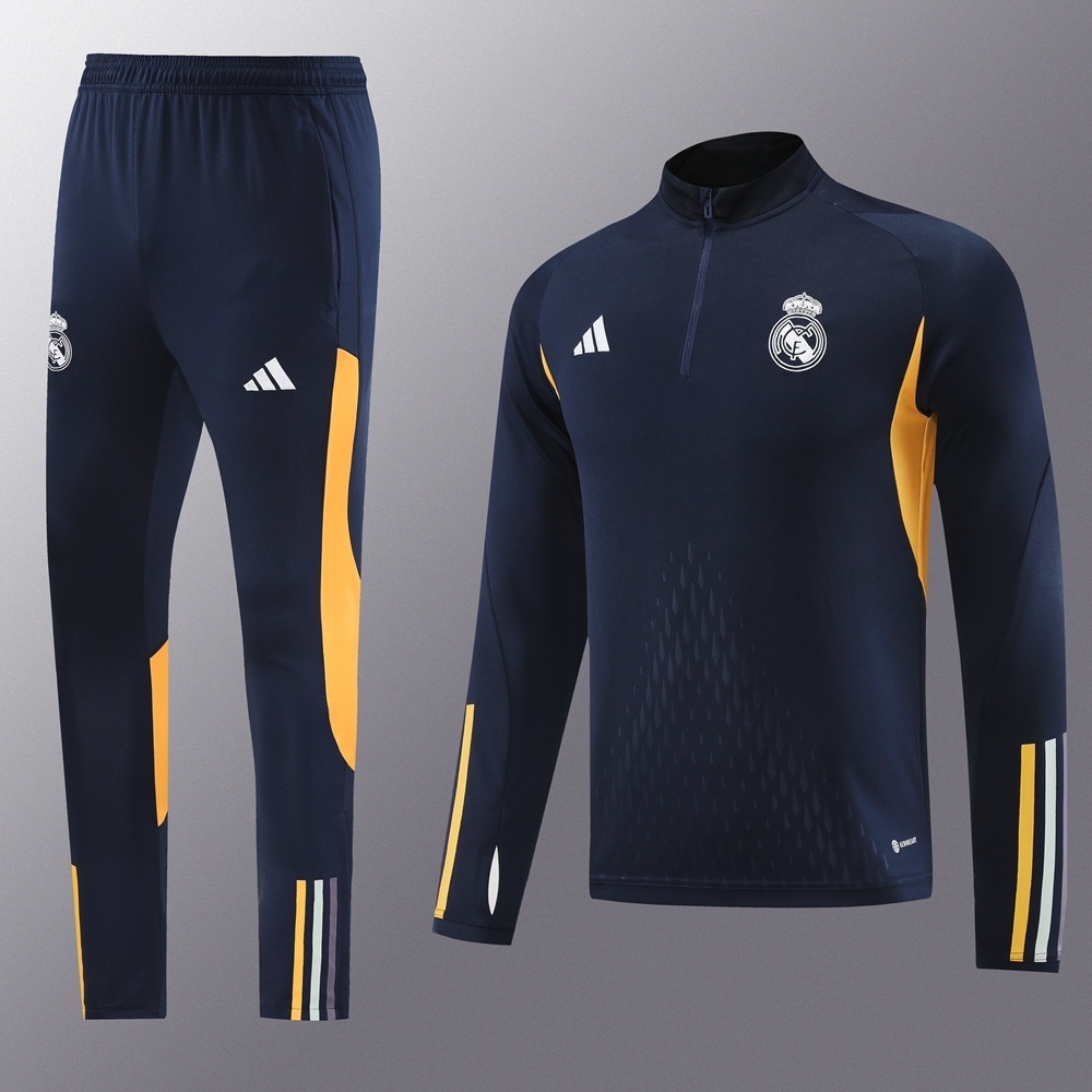 25/26 Real Madrid Royal Blue Half Zipper Jacket+Long Pants