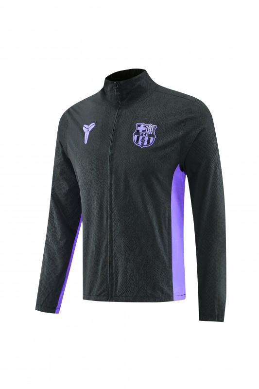 25/26 Barcelona Black S-3XL Half Zipper Jacket+Long Pants