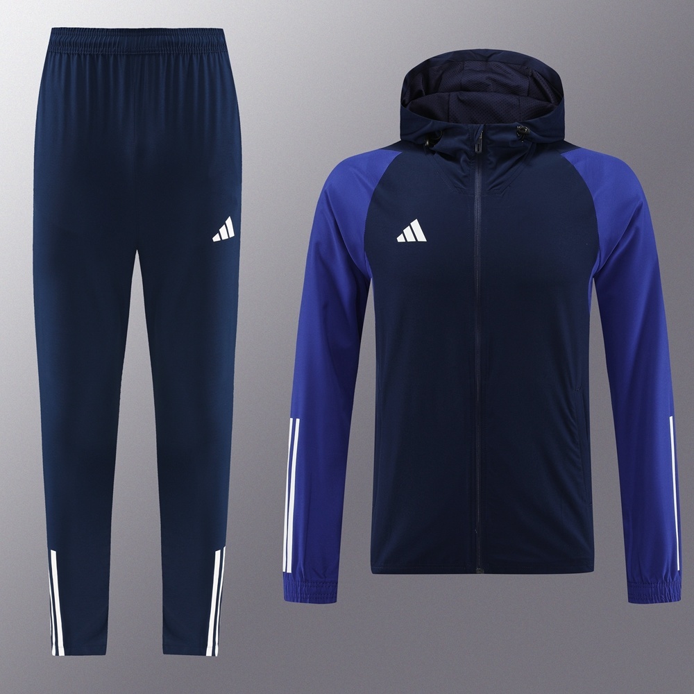 2025 Adidas Royal Blue Half Zipper Jacket+Long Pants S-2XL