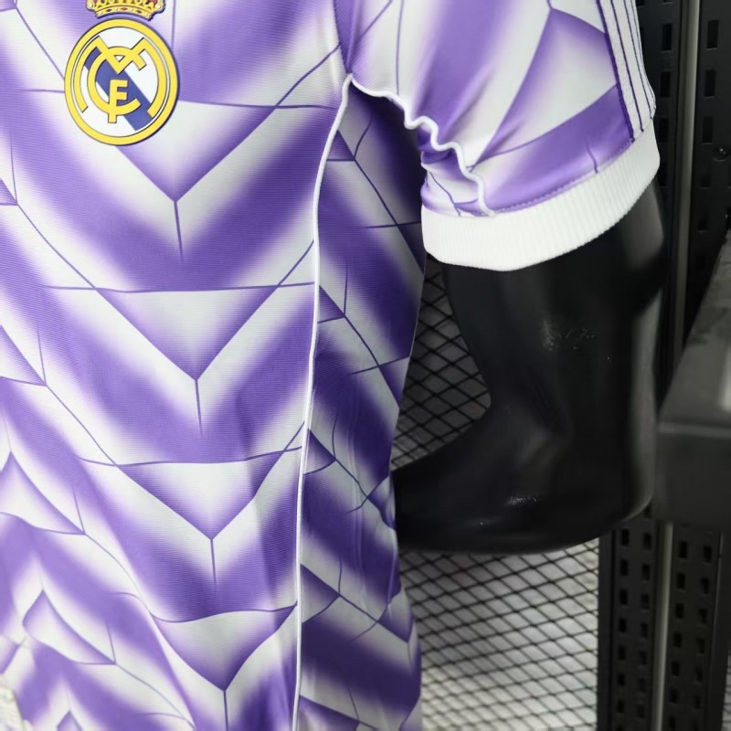 25/26 Player Version  Real Madrid Third Purple with Chevron Gradient Pattern Jersey