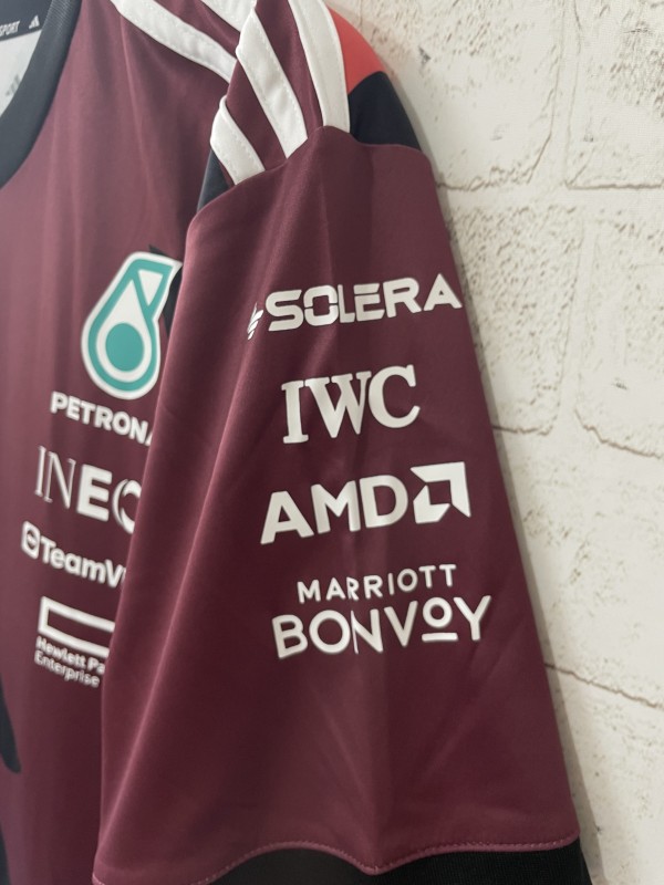25/26 F1 Mercedes-AMG Petronas Burgundy with Black Floral Pattern Special Edition Jersey