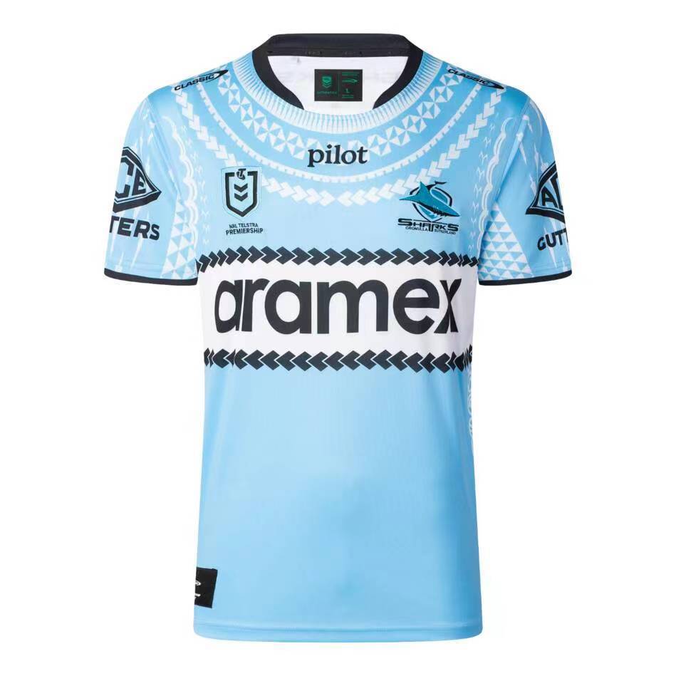 25/26 Cronulla-Sutherland Sharks Sky Blue with Indigenous Heritage Jersey