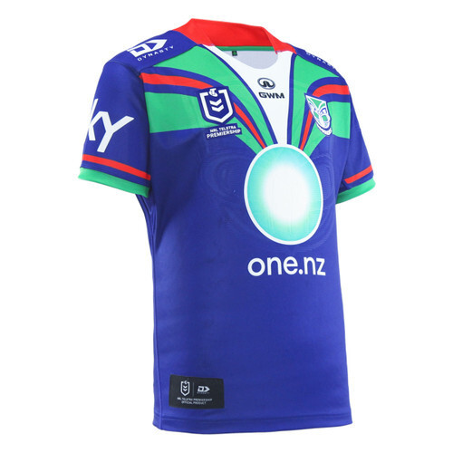 25/26 New Zealand Warriors Navy Blue with Green and Red Diagonal Stripes and Circular Gradient Heritage Jersey