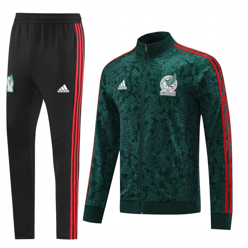 2025 Mexico Green Full Zipper Jacket+Long Pants