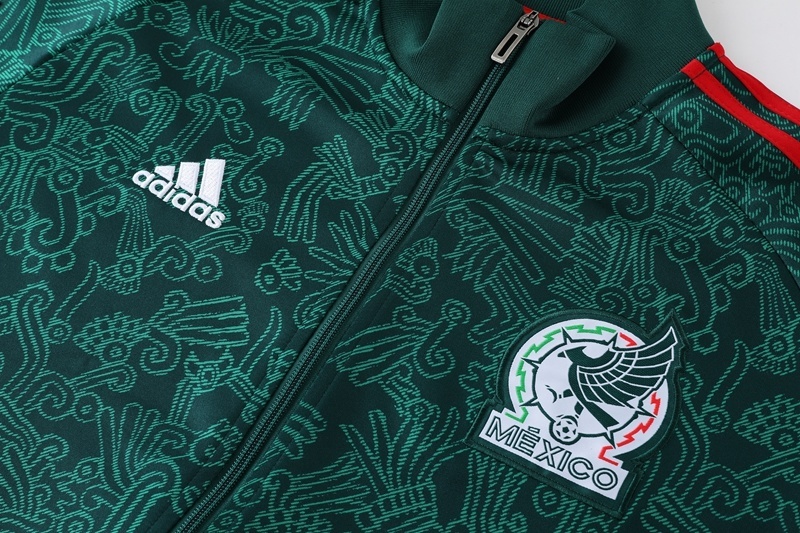 2025 Mexico Green Full Zipper Jacket+Long Pants