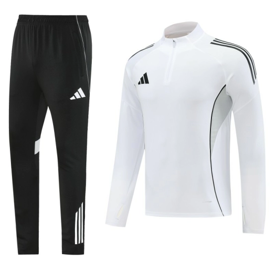 25/26  Adidas White Full zipper Jacket Tracksuit+ long pants