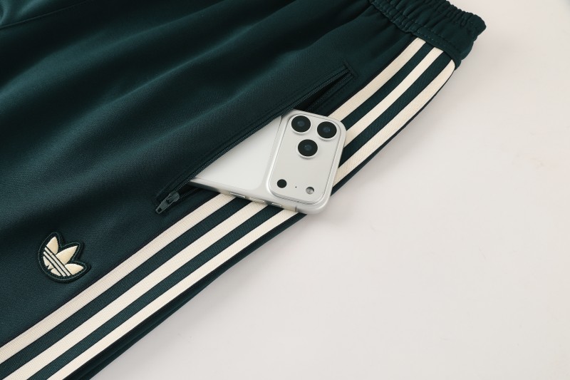 25/26  Juventus Retro Dark Green  Full zipper Jacket Tracksuit+ long pants