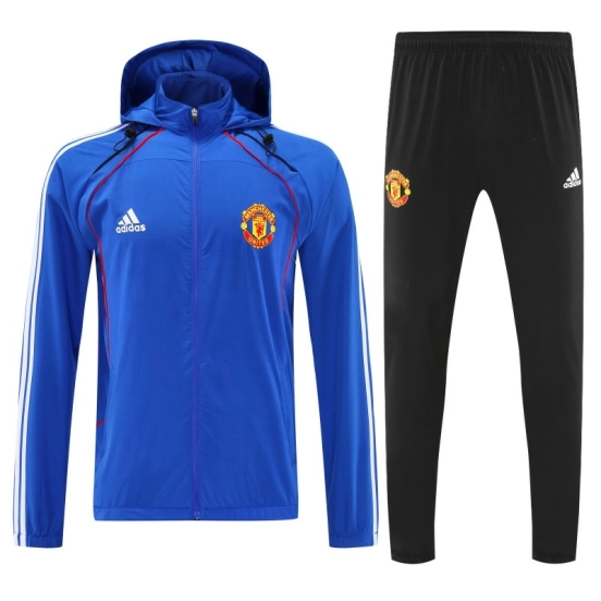 25/26 Manchester United Blue Full zipper Jacket Tracksuit+ long pants