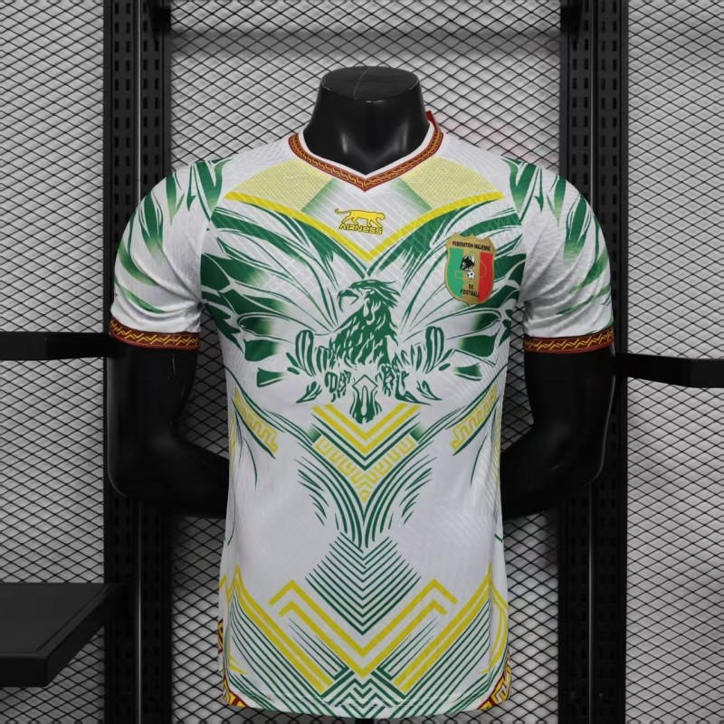 Player Version 2026 Mali Away White with Eagle Pattern Jersey