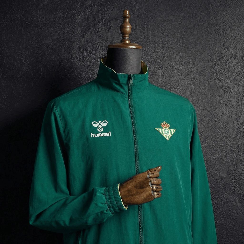 2026 Real Betis Green And Yellow  Reversible Full Zipper Jacket