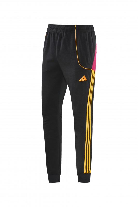 26/27 Roma Black Full Zipper Hooded Jacket Tracksuit + Long Pants