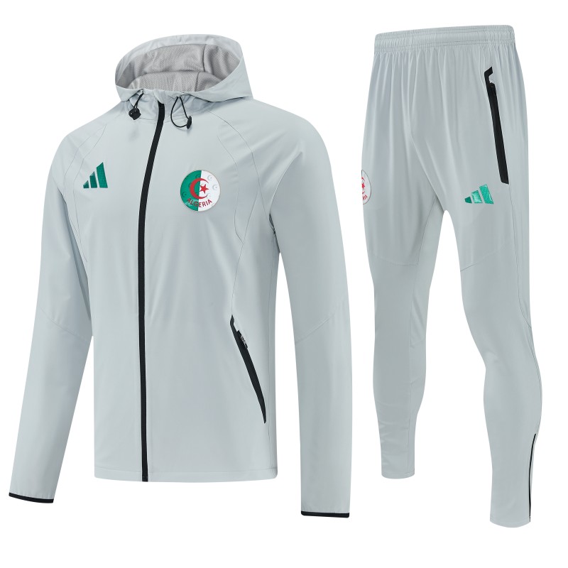 26/27 Algeria Full Zipper Hooded Jacket Tracksuit + Long Pants