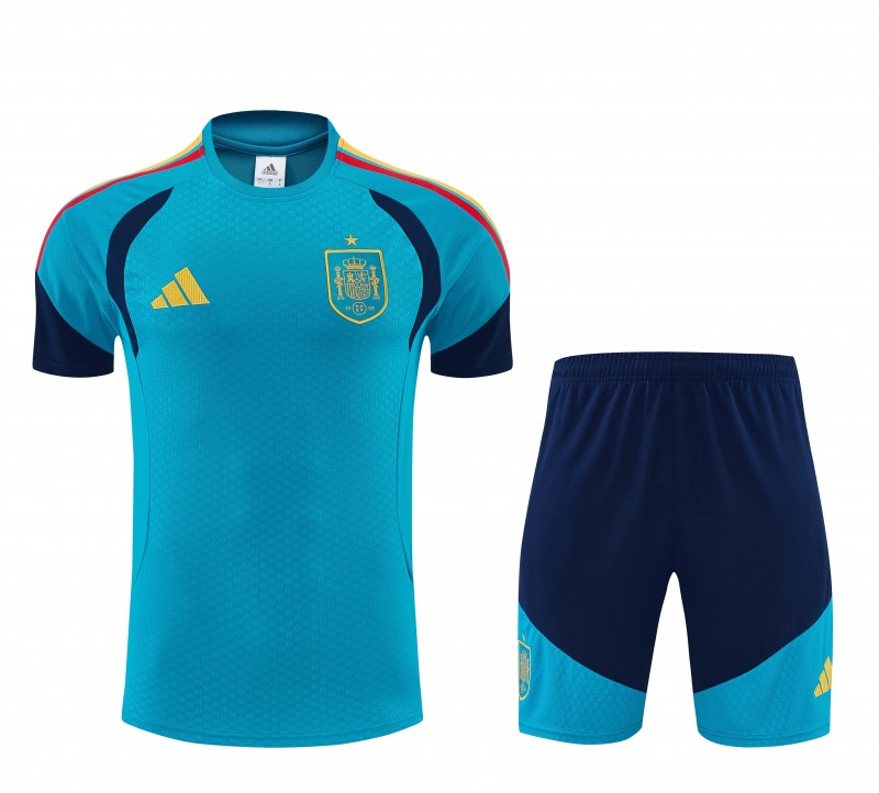 26/27 Spain Light Blue Short Sleeve+Soccer Shorts