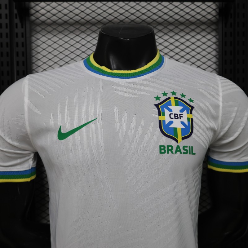 Player Version 2026 Brazil White with Palm Leaf Pattern Special Edition Jersey