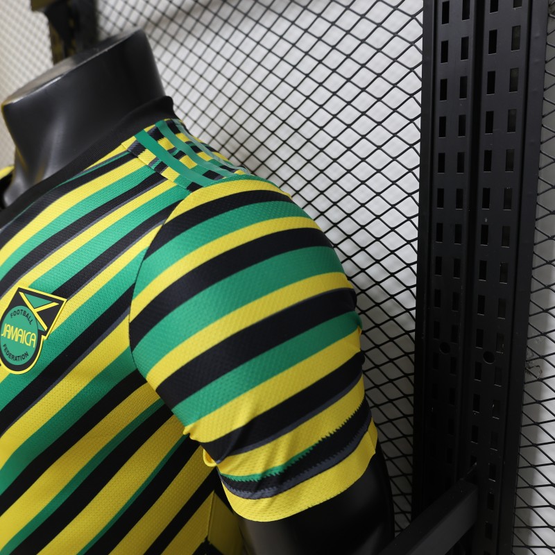 Player Version 2026 Jamaica x Adidas Originals Home Yellow Diagonal Stripe Jersey