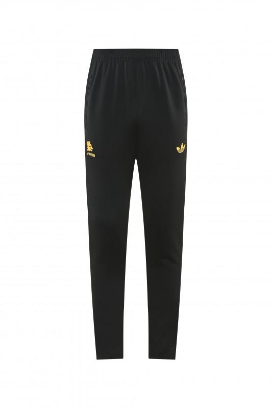 2026/27 AS Roma Burgundy & Gold Full Zipper Jacket Tracksuit +Black  Long Pants