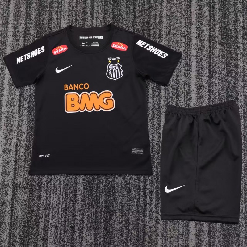 Retro Kids 12/13  Santos Black Jersey