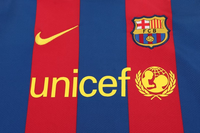Retro Kids 10/11 Barcelona Red Blue Home Long Sleeve Jersey