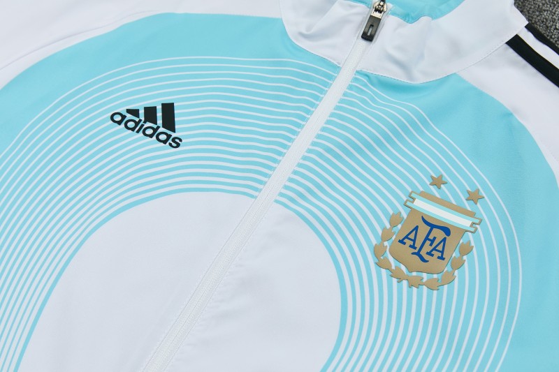 2026 Argentina White & Sky Blue Full Zipper Jacket Tracksuit + Long Pants