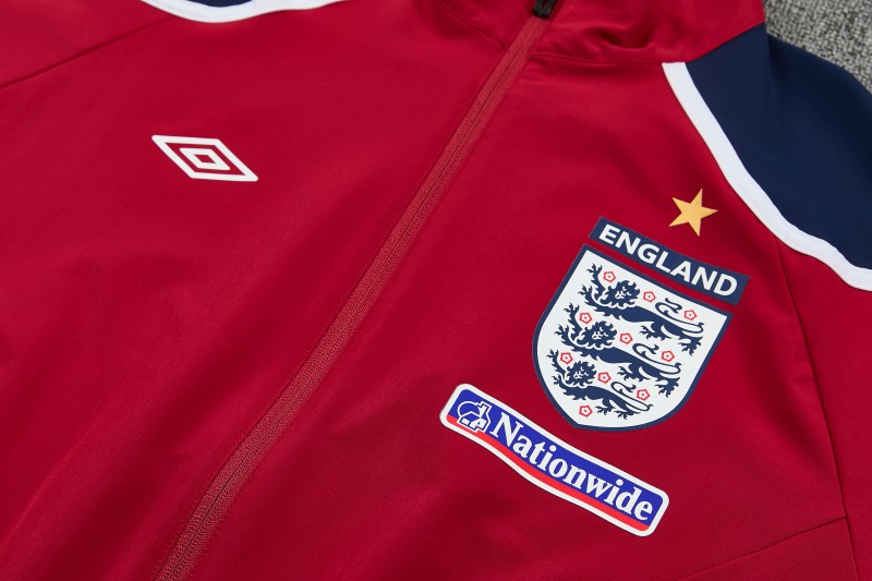 2026 England Red & Navy Blue Full Zipper Jacket Tracksuit + Long Pants