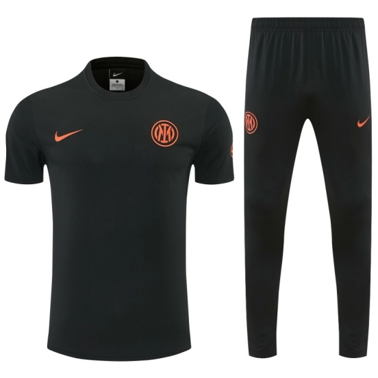 26/27 Inter Milan Black Short  Sleeve Tracksuit + Long Pants