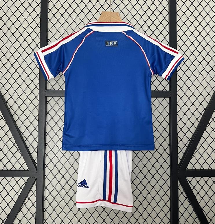 Retro 1998 Kids France Home Jersey