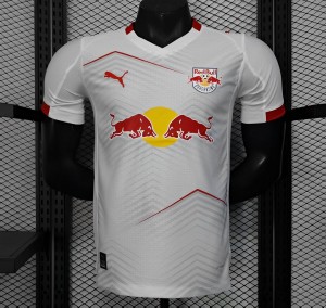 Player Version 25/26 RB Leipzig White with Chevron Pattern and Red Bull Logo Jersey