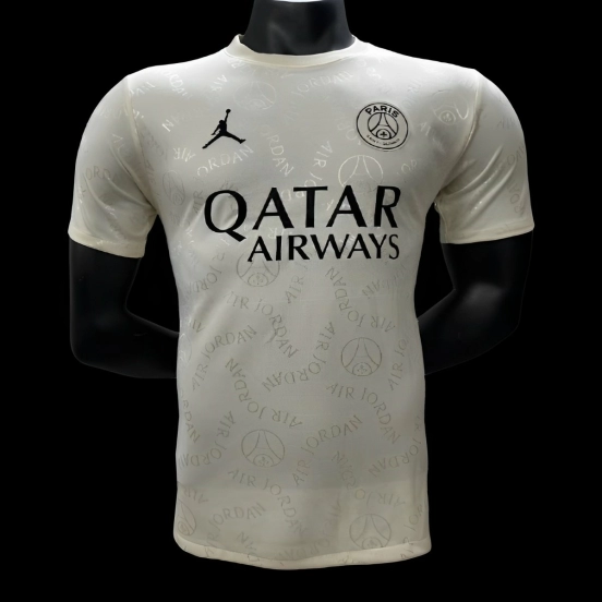 Player Version 25/26 Paris Saint-Germain Away White with Air Jordan Pattern Jersey