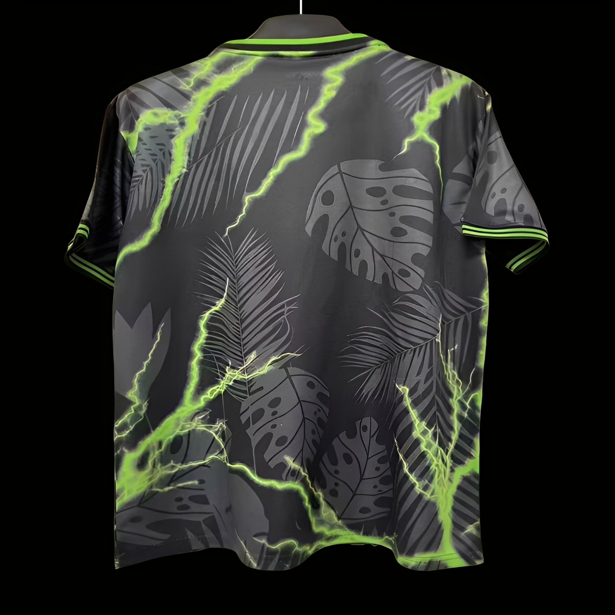 25/26 Real Madrid Black with Lightning and Tropical Leaf Pattern Jersey