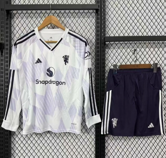 25/26 Kids Manchester United Away Long Sleeve Jersey