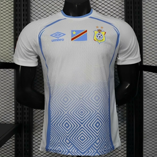 Player Version 2026 DR Congo Third White Blue Geometric Jersey