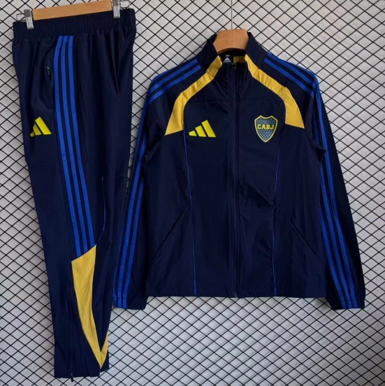 25/26 Boca Juniors Navy with Blue Full zipper Jacket Tracksuit+ long pants