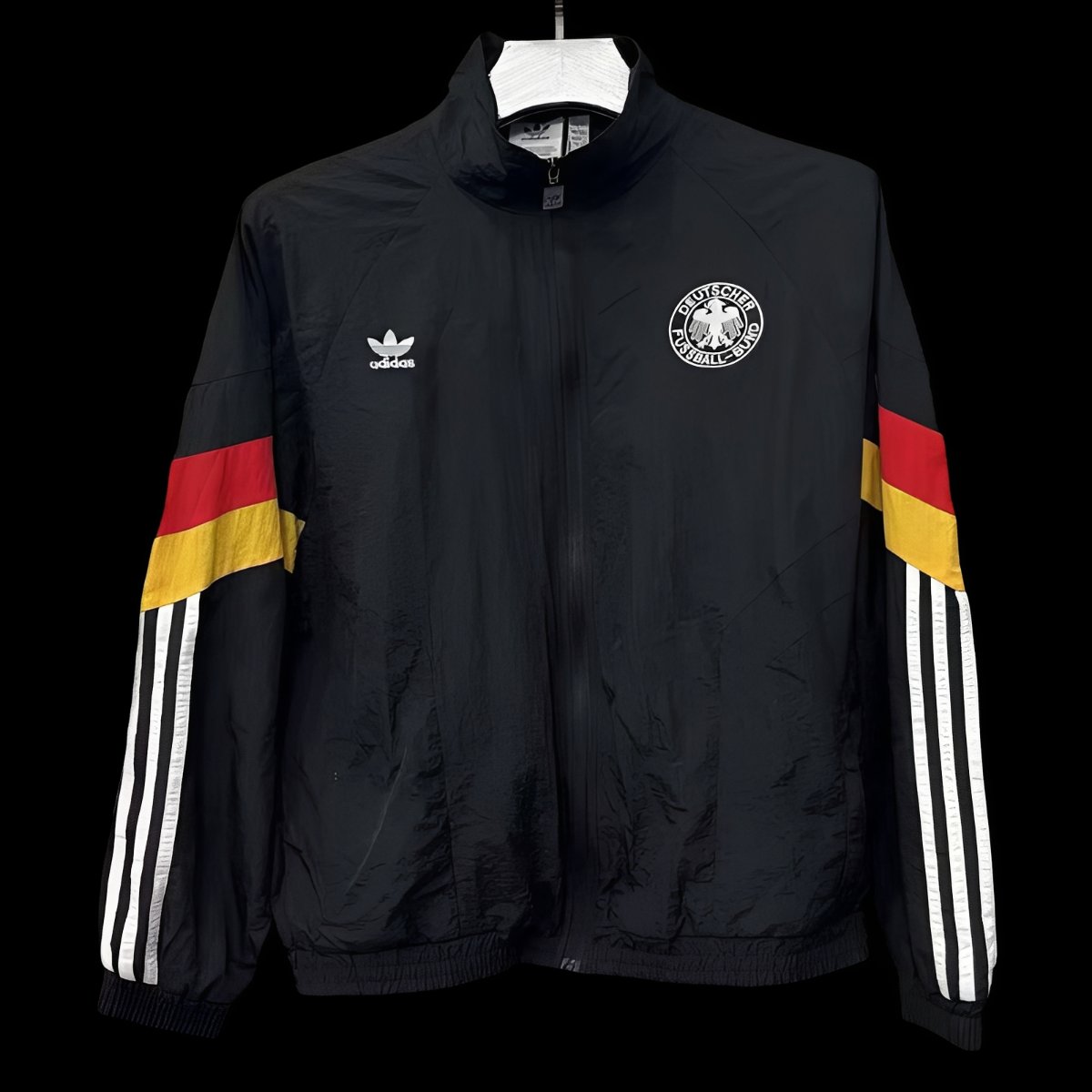 2026 Germany Black Full Zipper Windbreaker