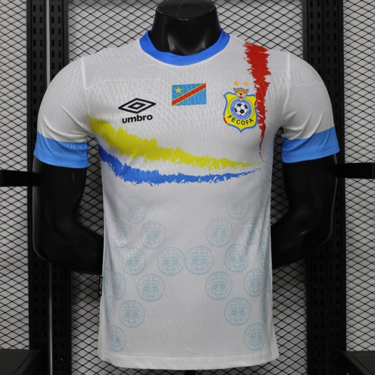 Player Version 26/27  DR Congo  White & Sky Blue  Special Edition Away Jersey