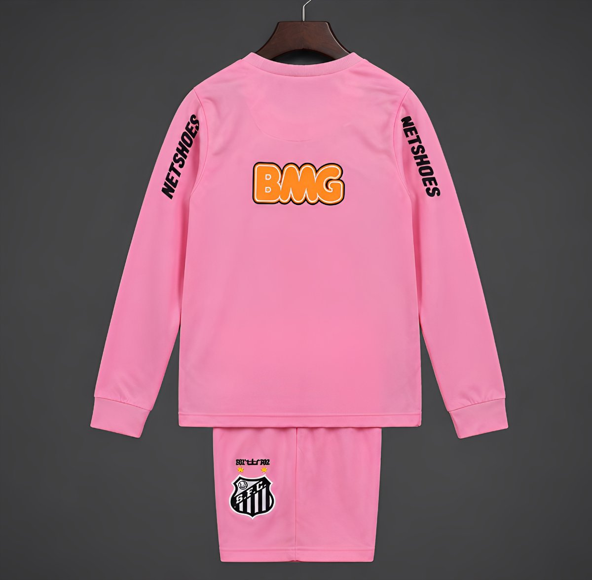 Retro 12/13 Kids Santos Away Pink Long Sleeve Jersey