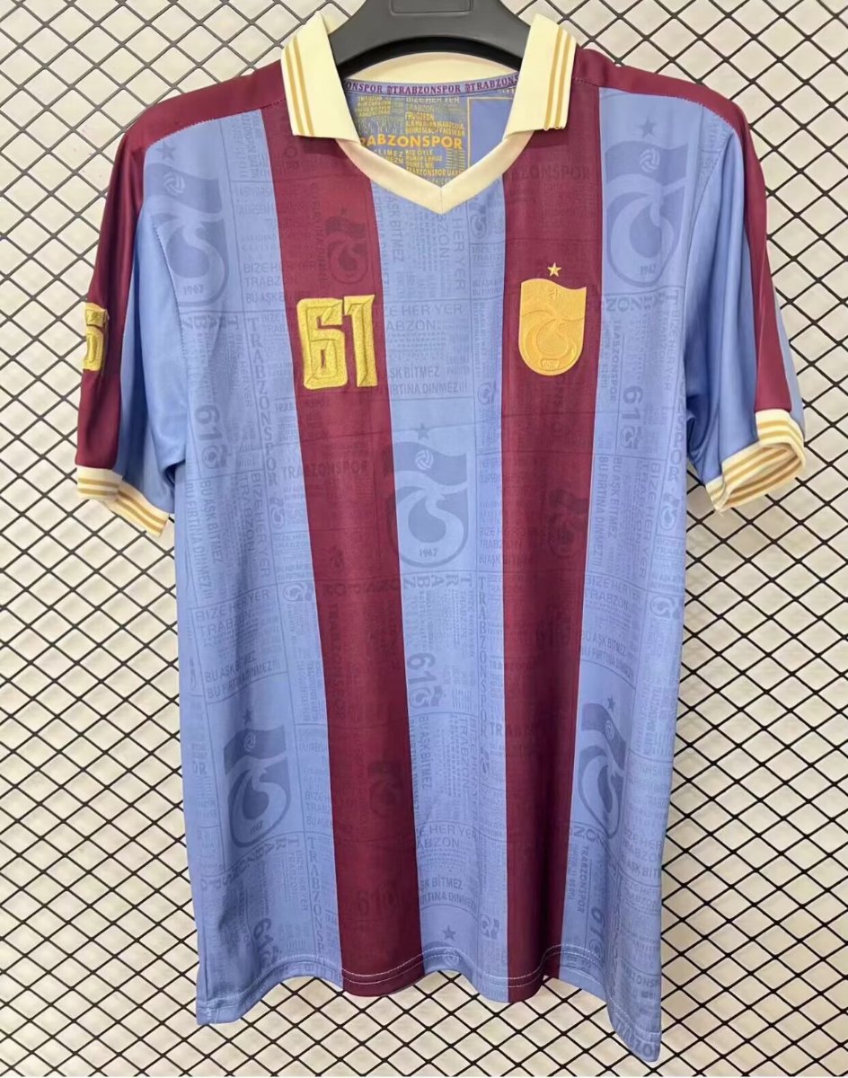 26/27 Trabzonspor Retro-Inspired Taraftar Premium Burgundy Blue Jersey