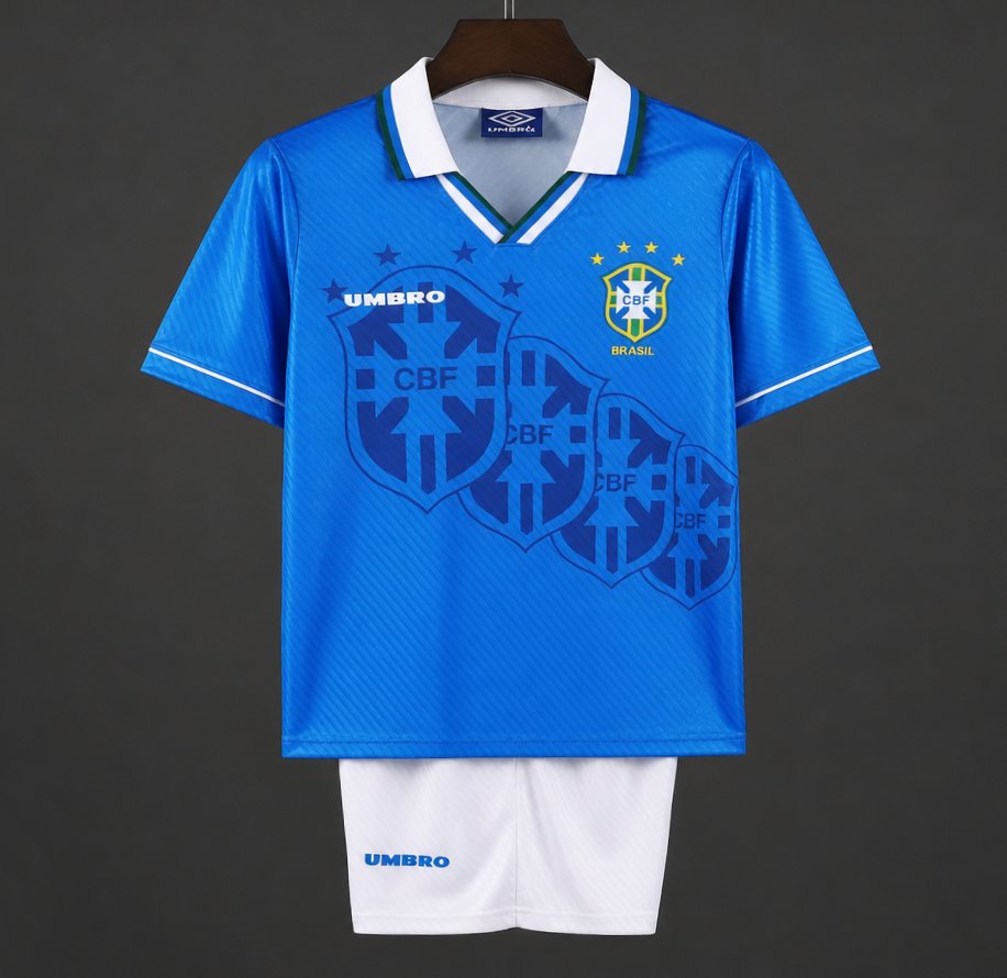 Retro Kids 1996 Brazil Away Jersey