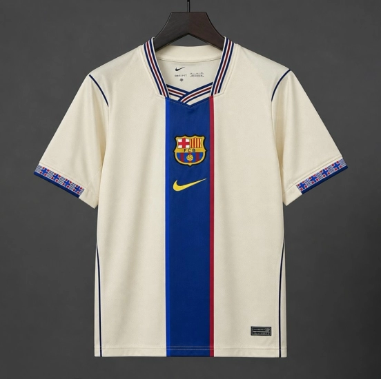 26/27 FC Barcelona Special Edition "Mashup" Away Jersey - Cream/Blue Stripe - As worn by Messi, Pedri, Yamal