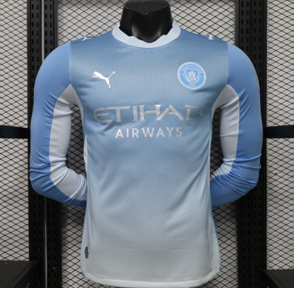 Player Version 26/27 Manchester City Sky Blue with White  Long Sleeve Jersey