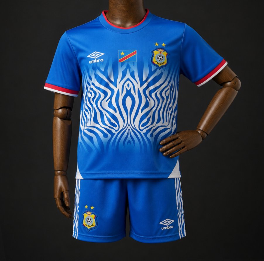 2026 Kids DR Congo Sky Blue Home Jersey