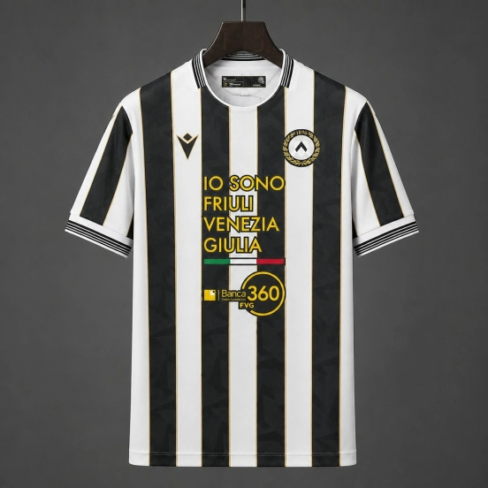 26/27 Udinese Home White With Black Stripes Jersey