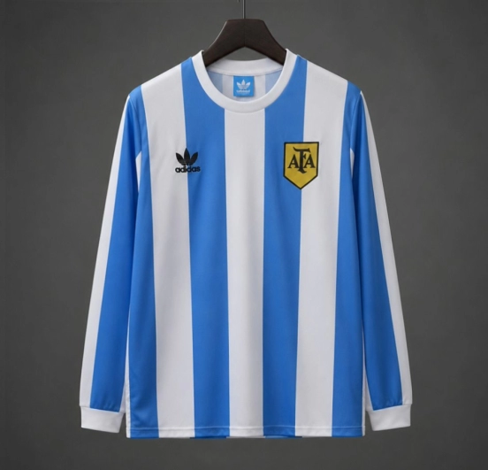 Retro 1978 Argentina Home Long Sleeve Jersey
